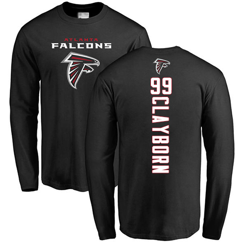 Atlanta Falcons Men Black Adrian Clayborn Backer NFL Football #99 Long Sleeve T Shirt->atlanta falcons->NFL Jersey